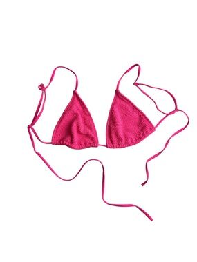 L.A. Hearts Pacsun hot pink textured triangle bikini top SMALL Pacific Sunwear